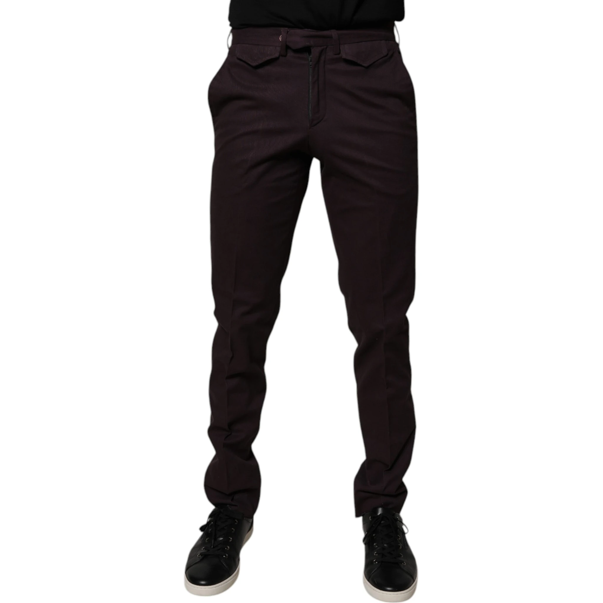 Brown Pure Cotton Slim Fit Men Dress Pants