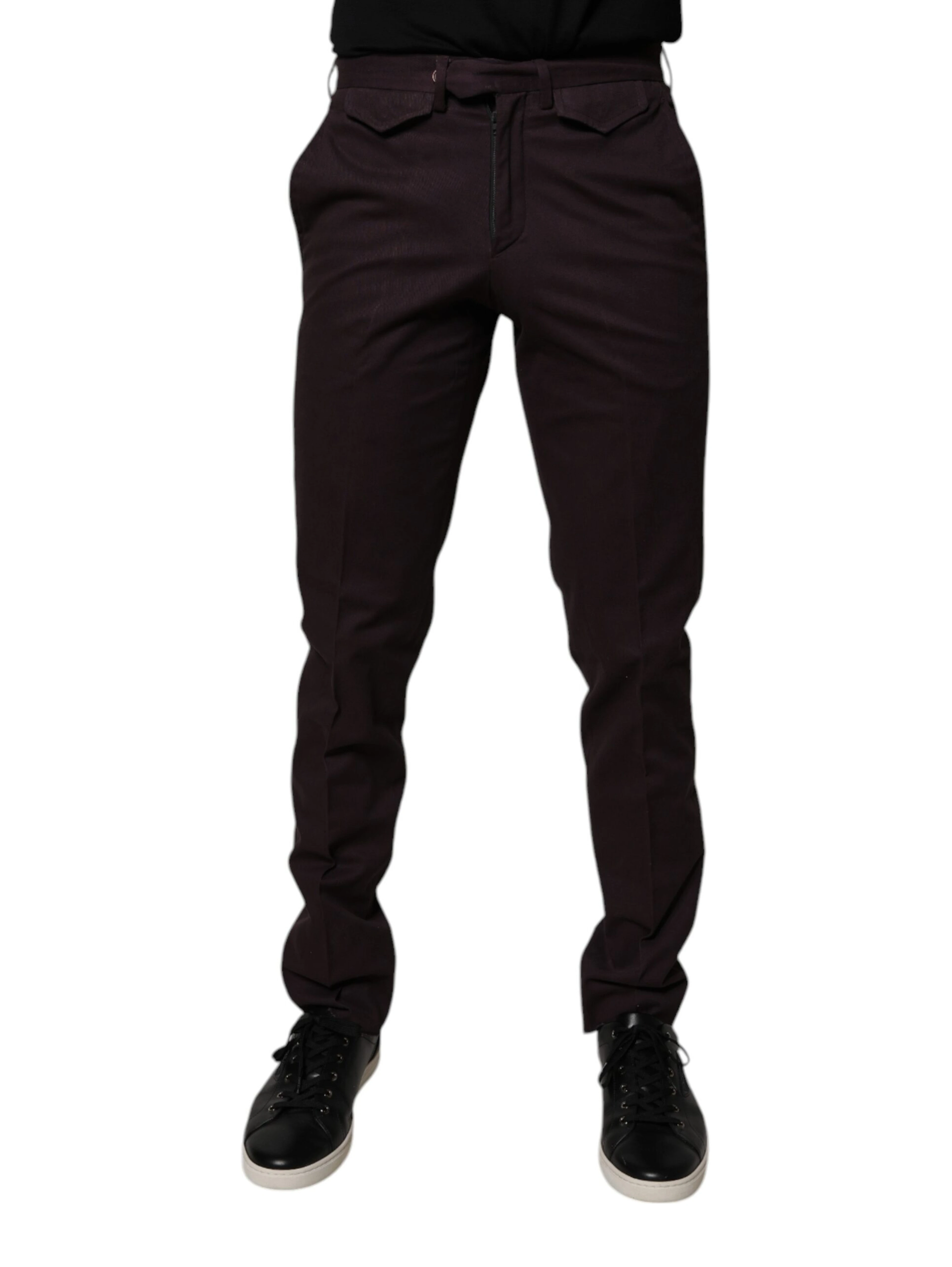 Brown Pure Cotton Slim Fit Men Dress Pants