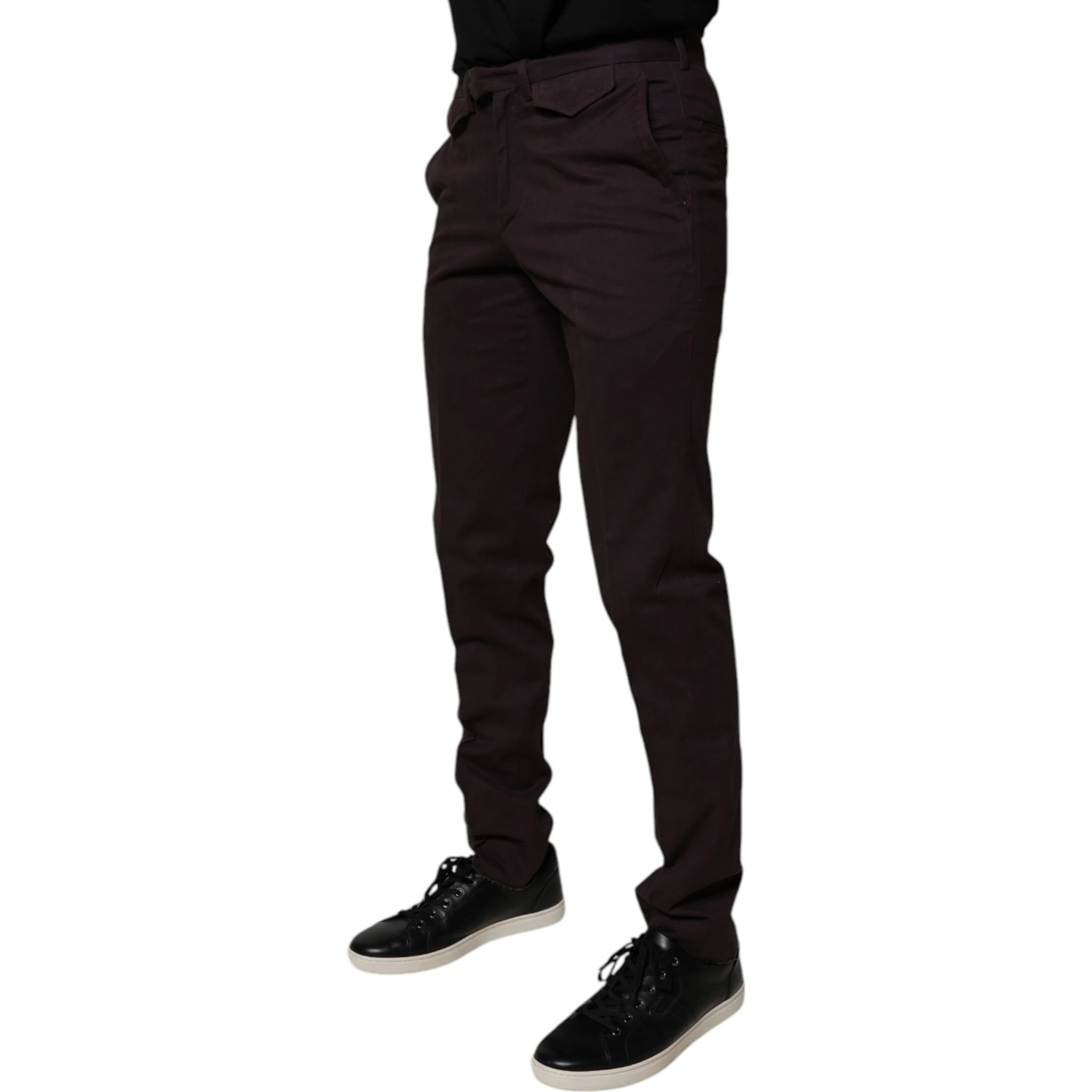 Brown Pure Cotton Slim Fit Men Dress Pants