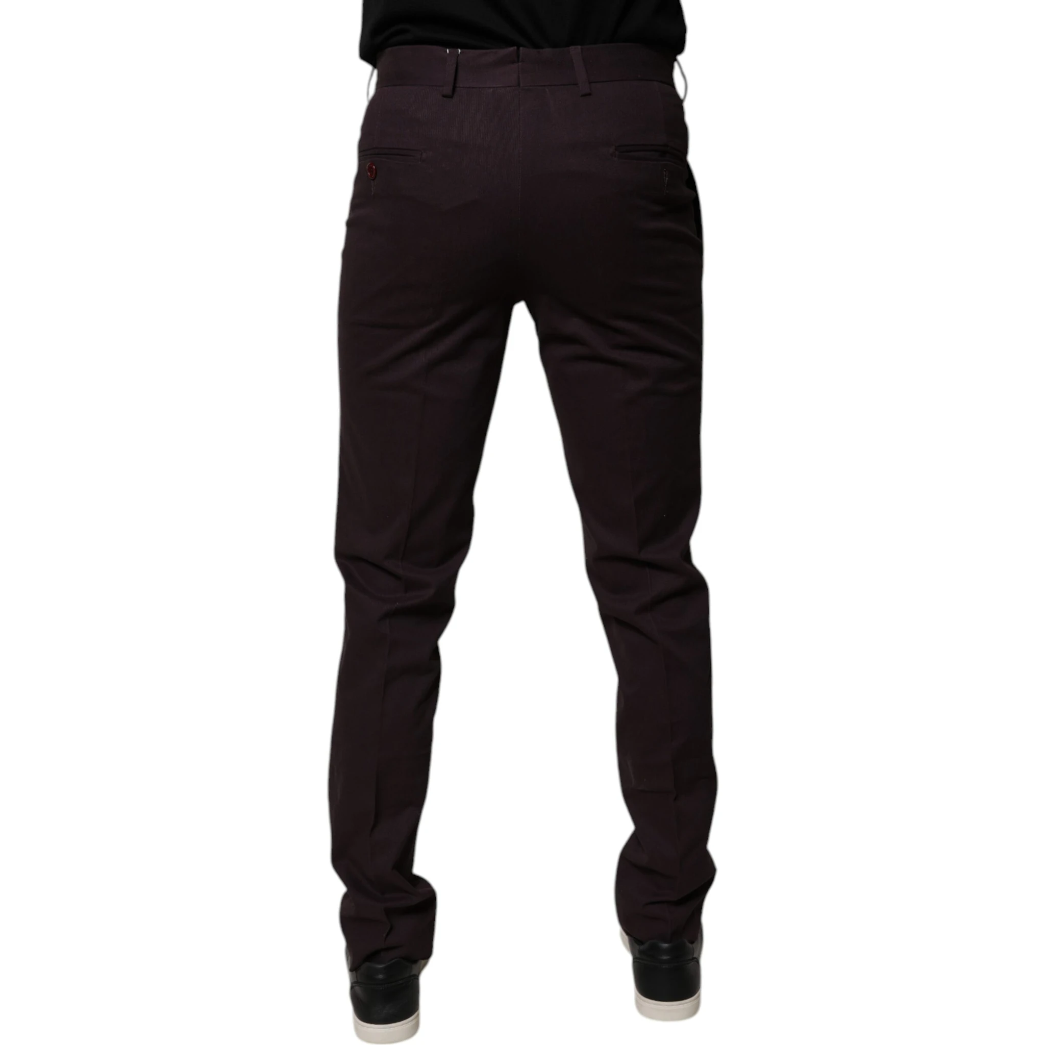 Brown Pure Cotton Slim Fit Men Dress Pants