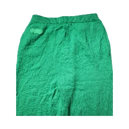 Green Cotton Elastic Waist Men Casual Pants