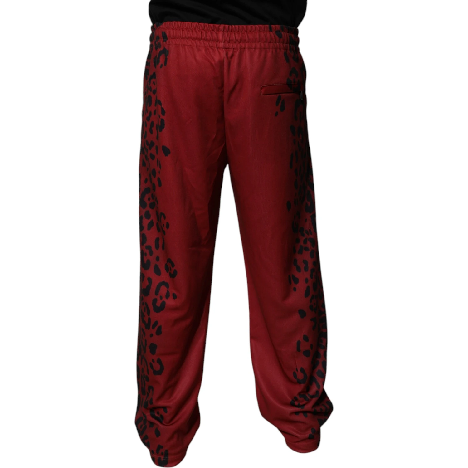 Red Leopard Print Polyester Men Jogger Pants