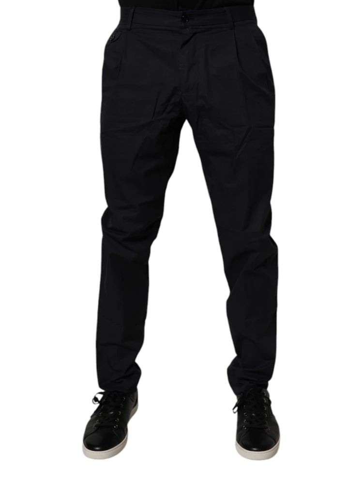 Dark Blue Cotton Tapered Formal Pants alternative
