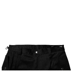 Black Cotton Cargo Tapered Pants