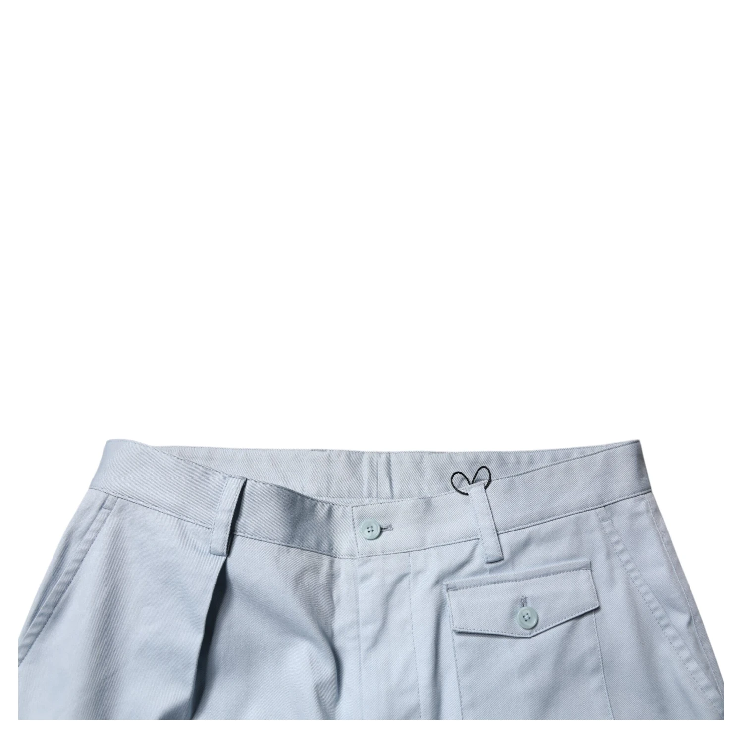 Light Blue Cotton Cargo Tapered Pants