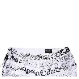 White Logo Print Straight Men Denim Jeans