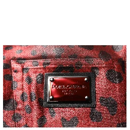 Red Leopard Cotton Straight Men Denim Jeans