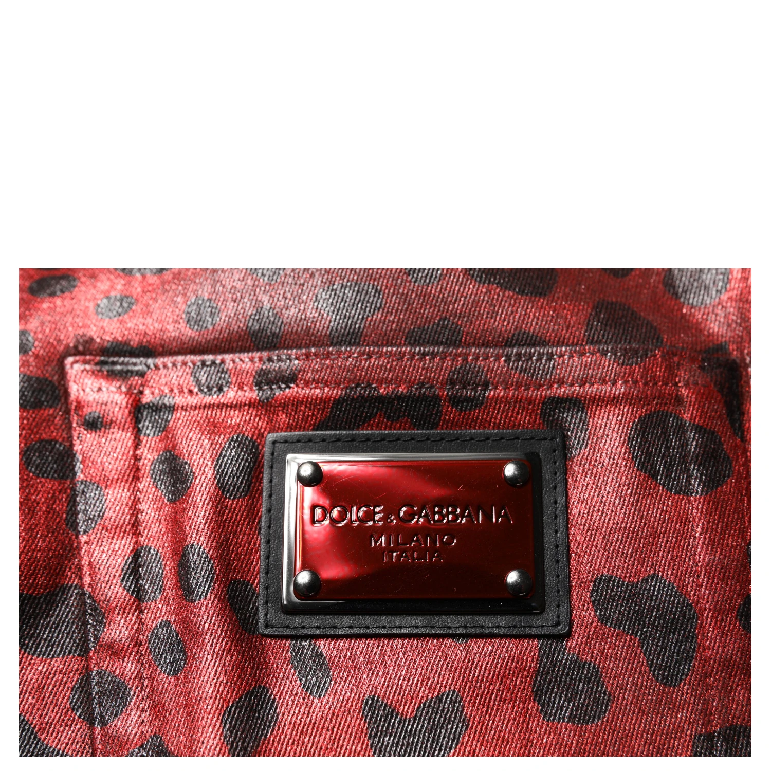 Red Leopard Cotton Straight Men Denim Jeans
