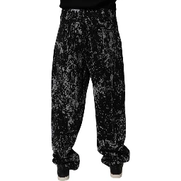 Black Tie Dye Cotton Straight Men Denim Jeans