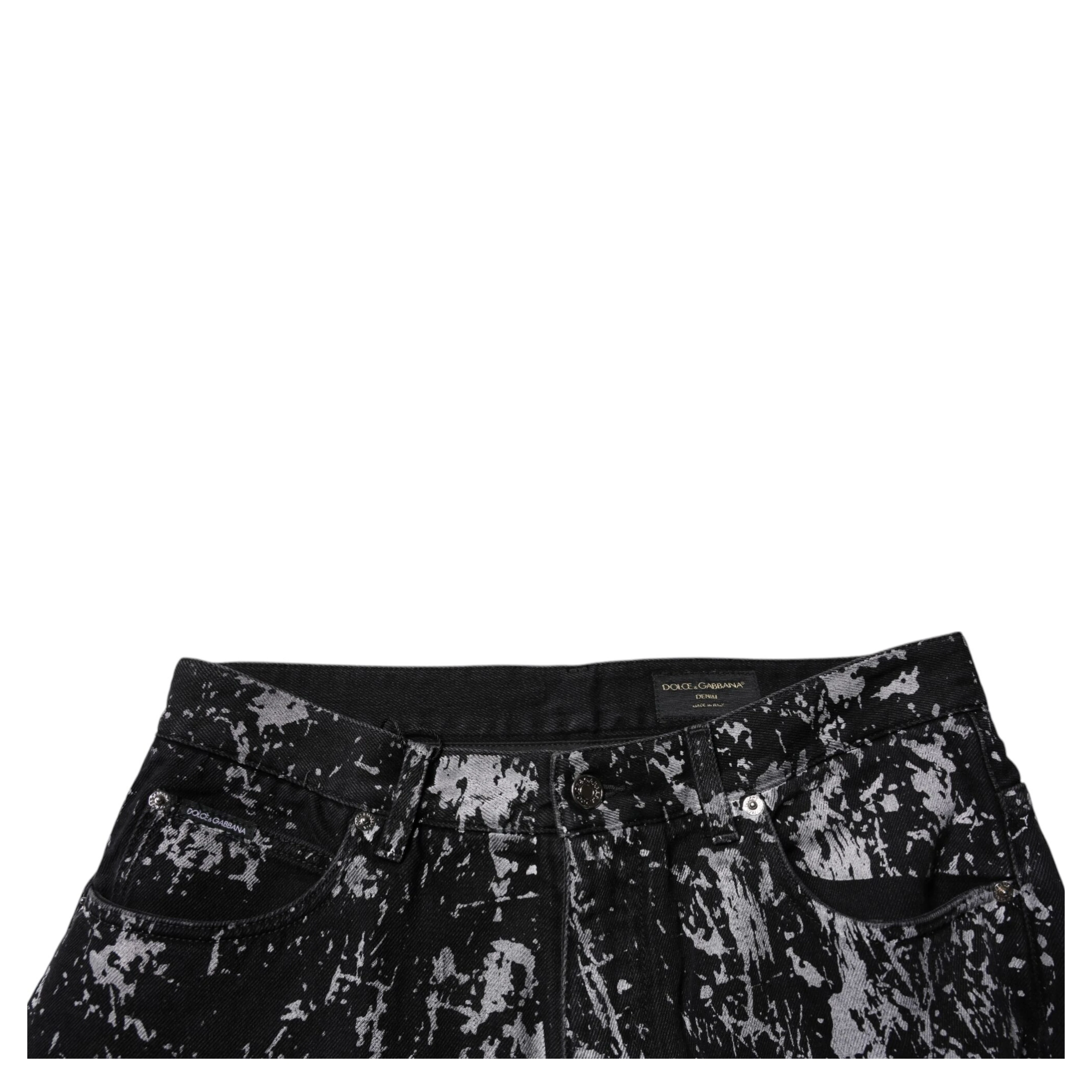 Black Tie Dye Cotton Straight Men Denim Jeans