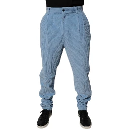 Light Blue Corduroy Cotton Skinny Denim Jeans