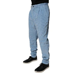 Light Blue Corduroy Cotton Skinny Denim Jeans