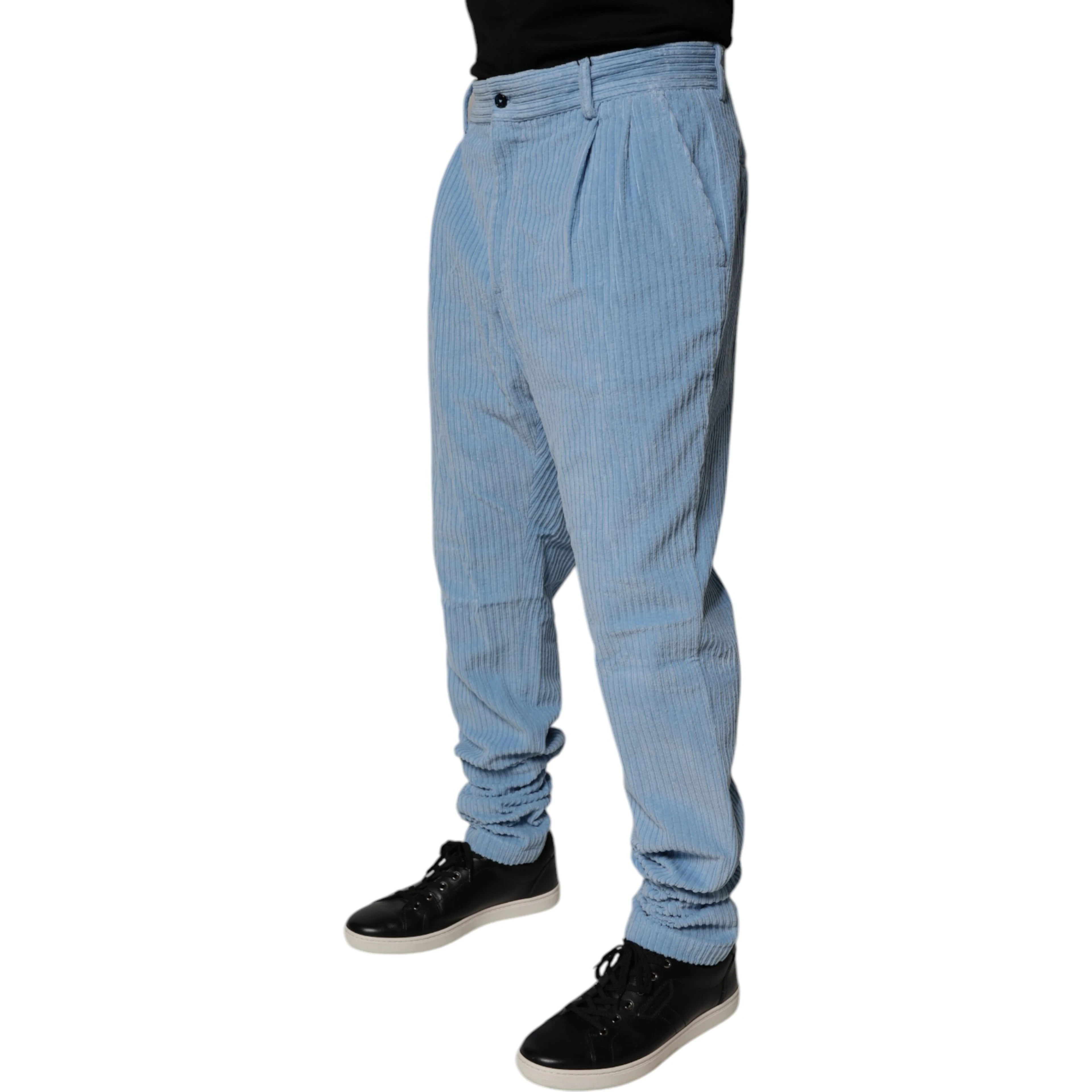 Light Blue Corduroy Cotton Skinny Denim Jeans