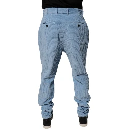 Light Blue Corduroy Cotton Skinny Denim Jeans