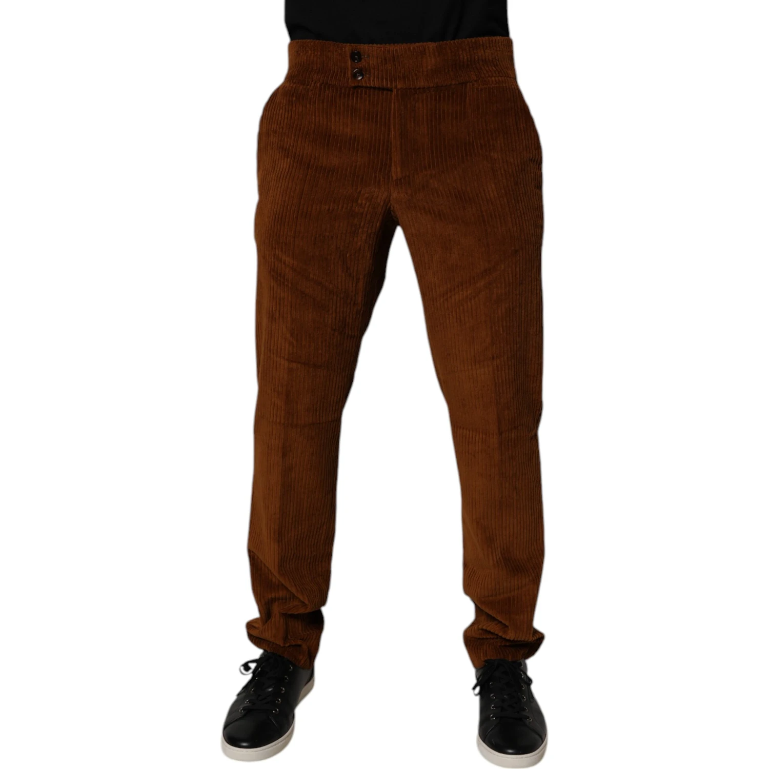 Dark Brown Corduroy Cotton Skinny Denim Jeans