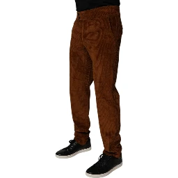 Dark Brown Corduroy Cotton Skinny Denim Jeans