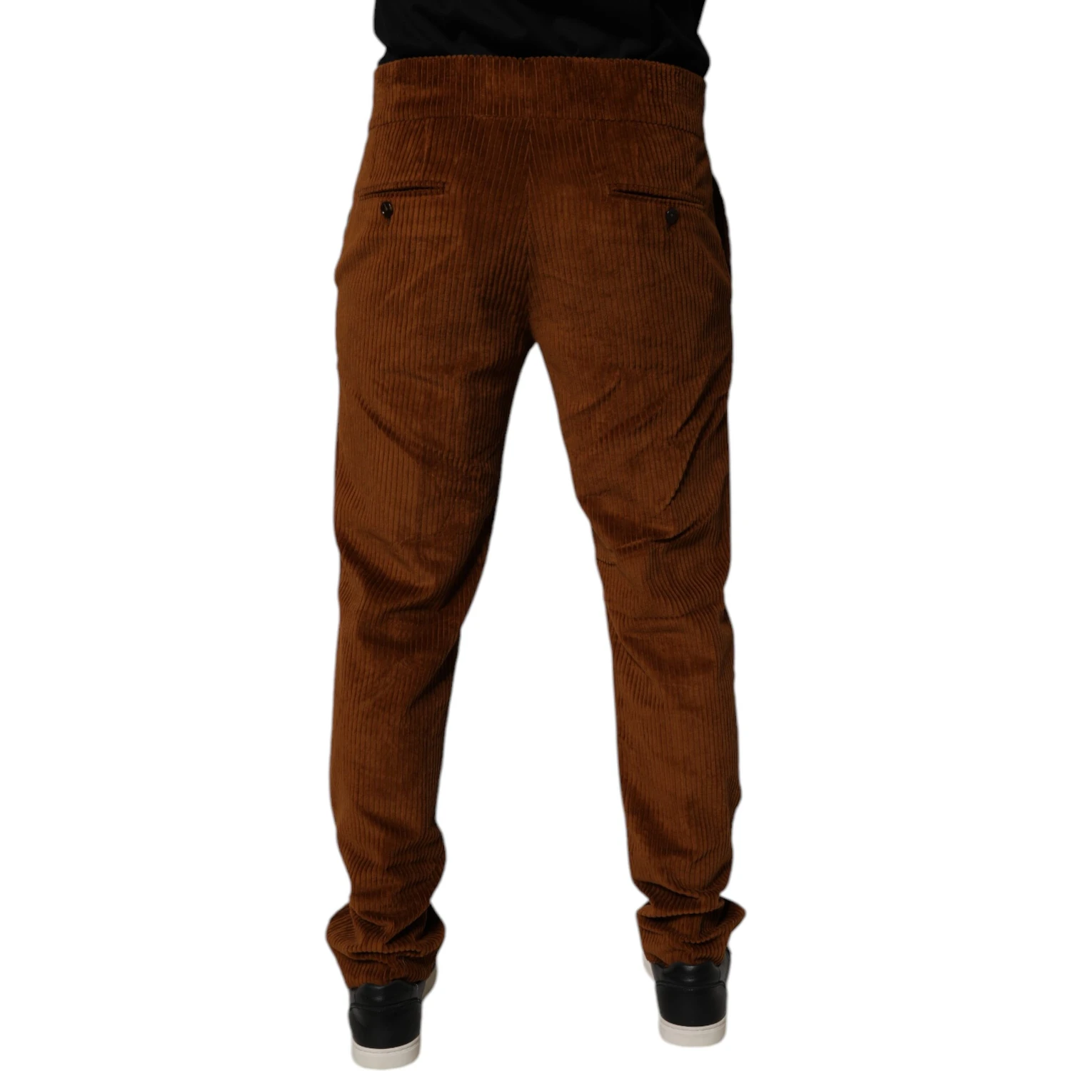 Dark Brown Corduroy Cotton Skinny Denim Jeans
