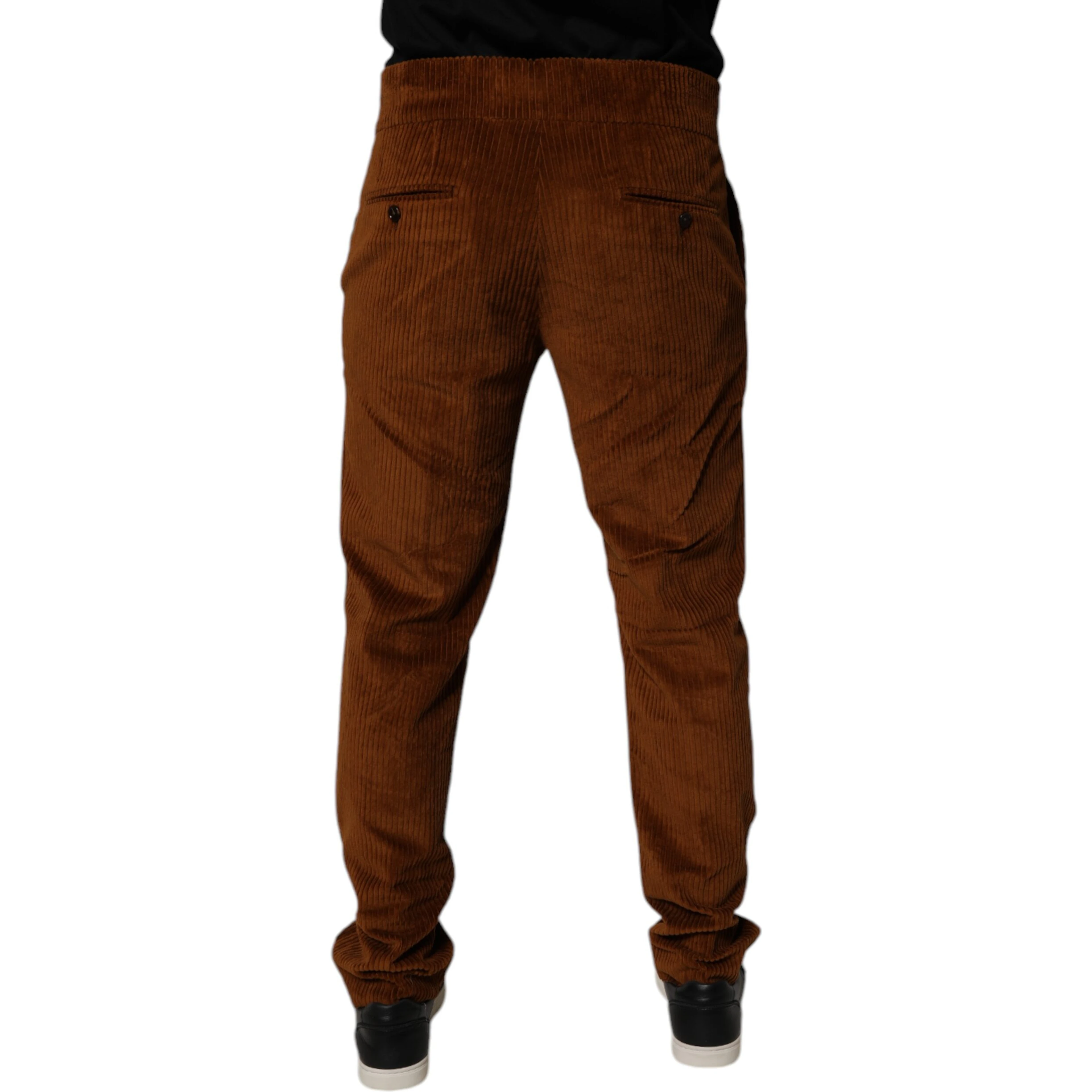 Dark Brown Corduroy Cotton Skinny Denim Jeans