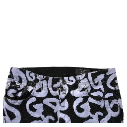 Black Logo Monogram Cotton Skinny Denim Jeans