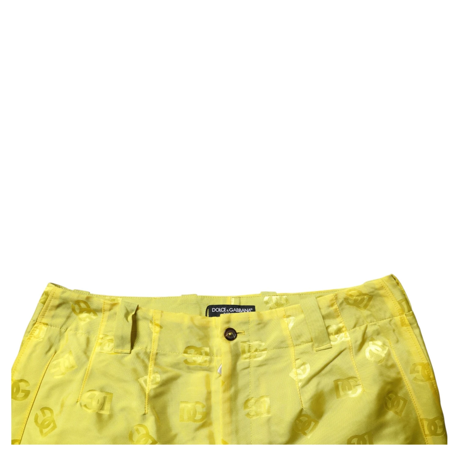 Yellow DG Monogram Polyester Straight Pants