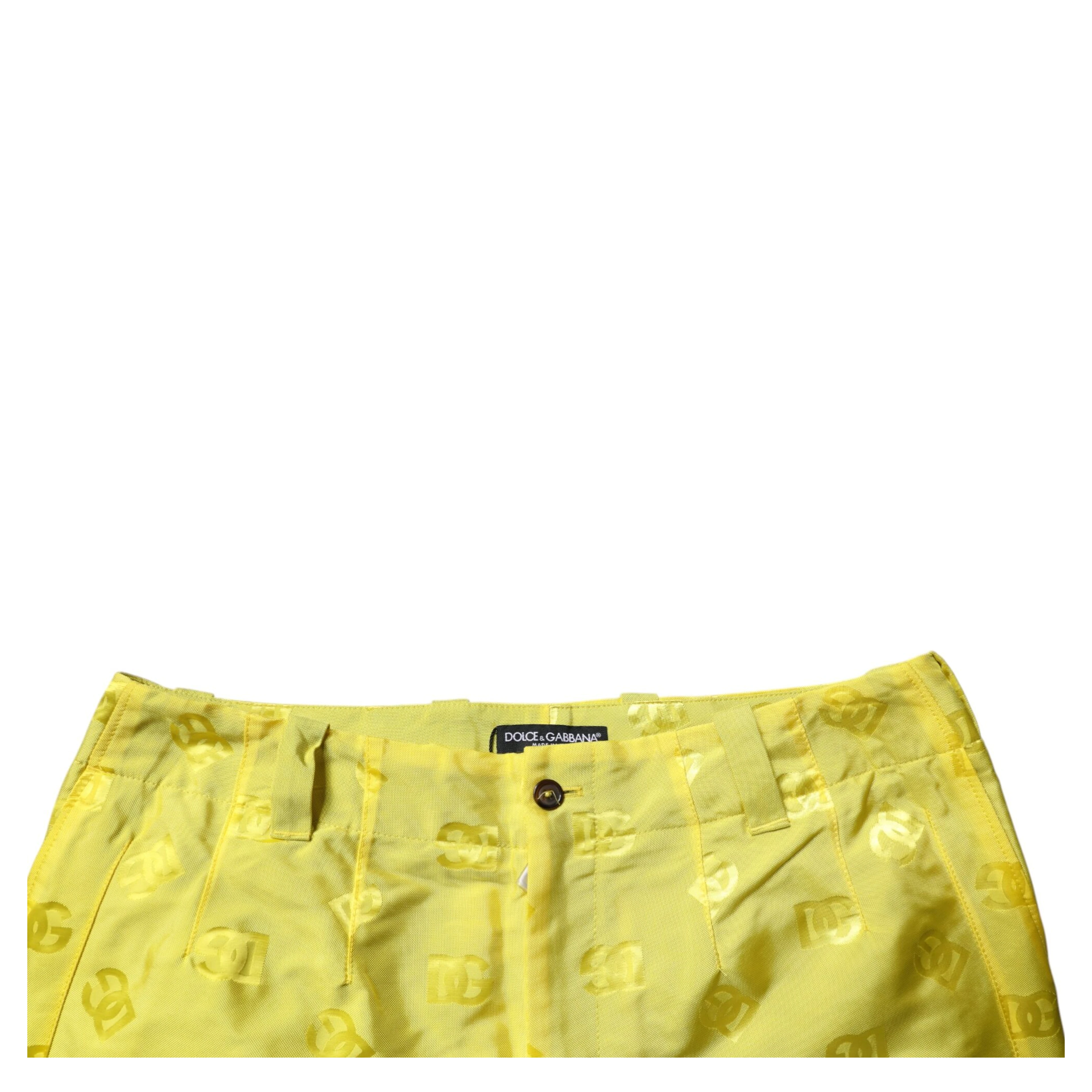 Yellow DG Monogram Polyester Straight Pants