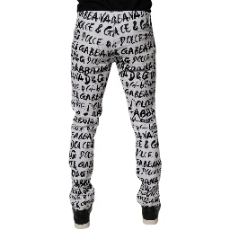 White Cotton Logo Print Skinny Denim Jeans