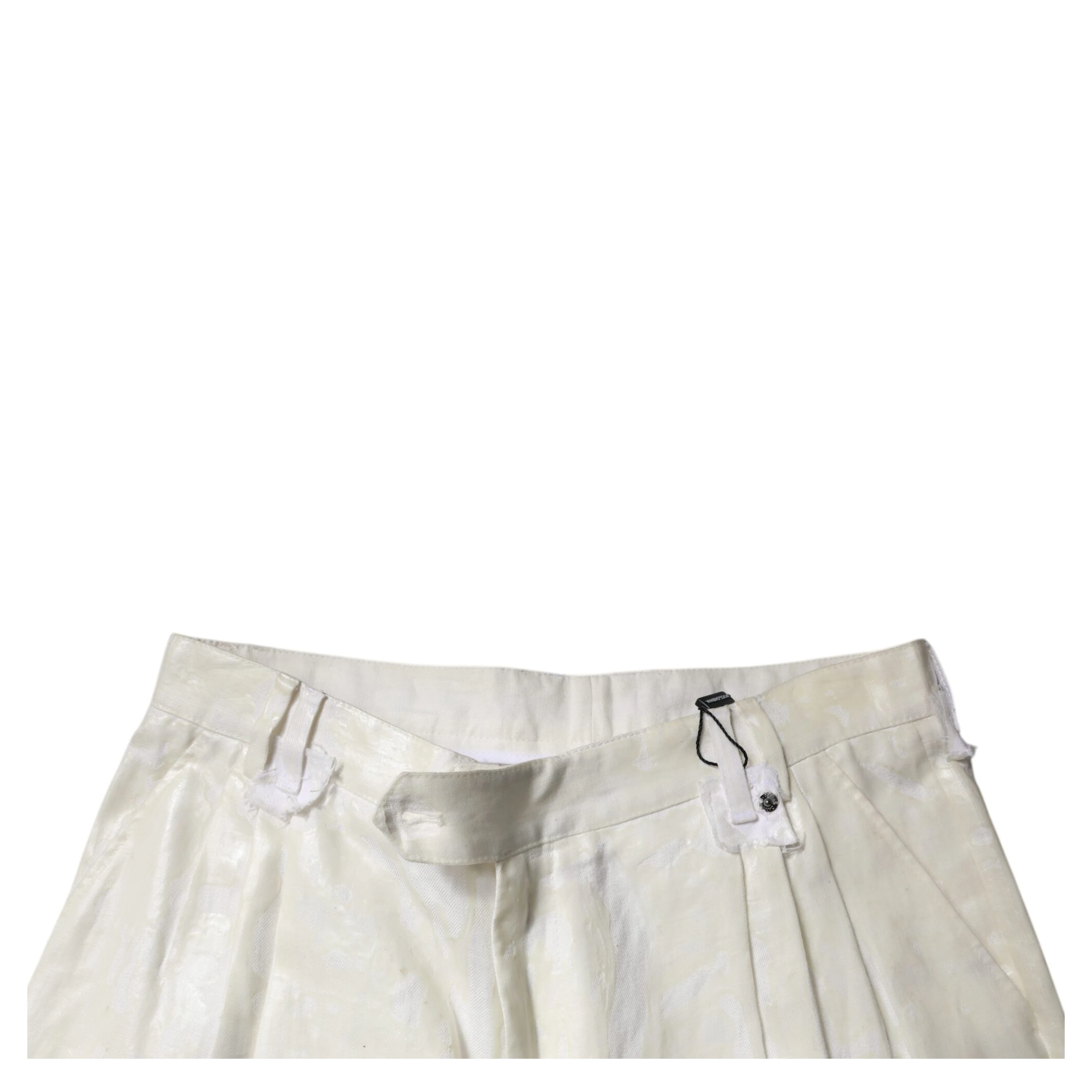 White Linen Mid Waist Straight Men Denim Jeans