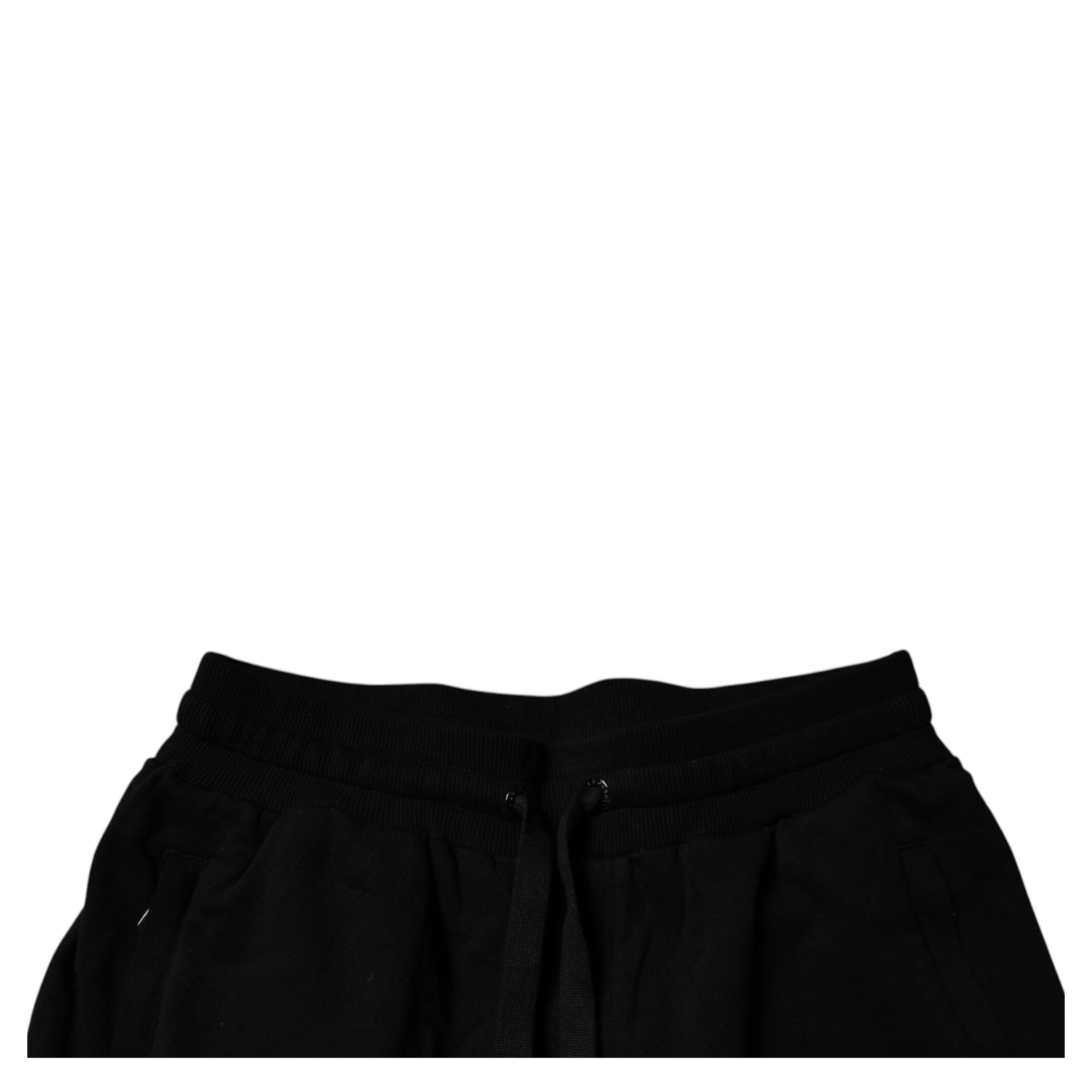 Black Cotton Mid Waist Jogger Sweatpants Pants