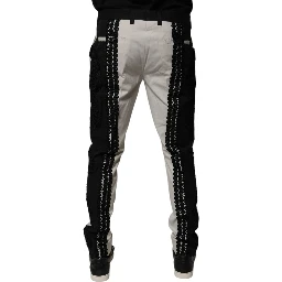 White Lace Trim Mid Waist Dress Formal Pants