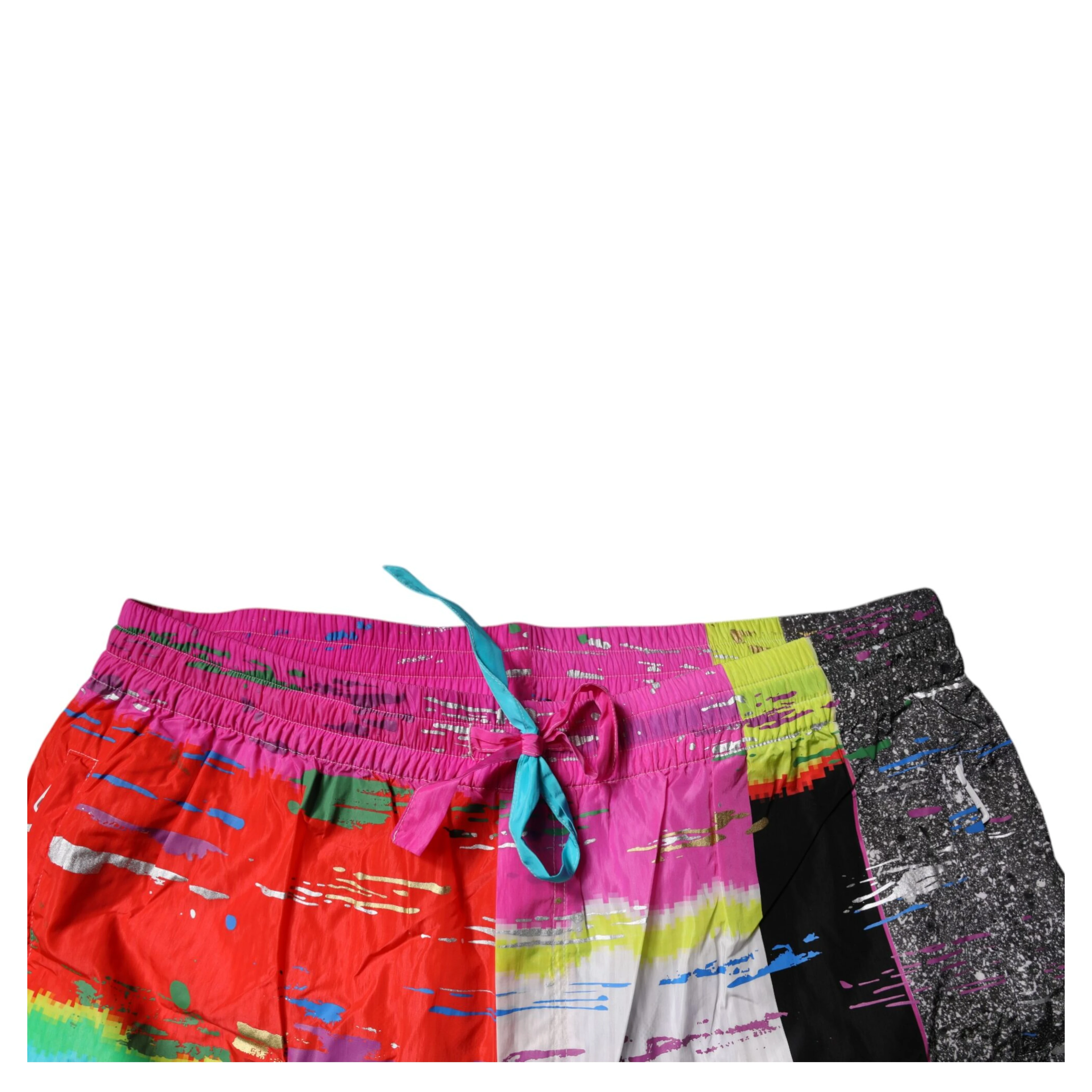Multicolor Patchwork Mid Waist Sweatpants Pants