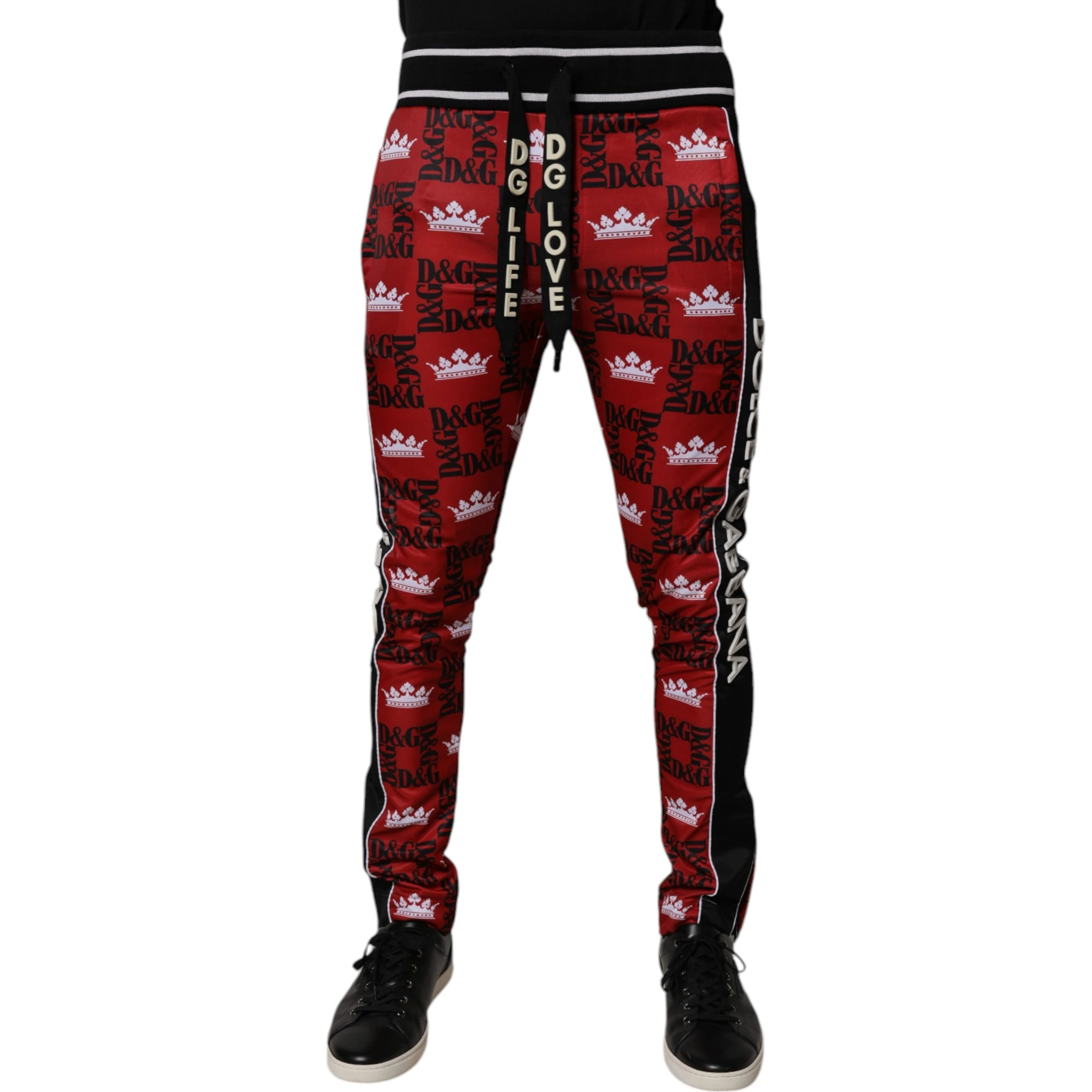 Red Crown Logo Monogram Men Sweatpants Pants
