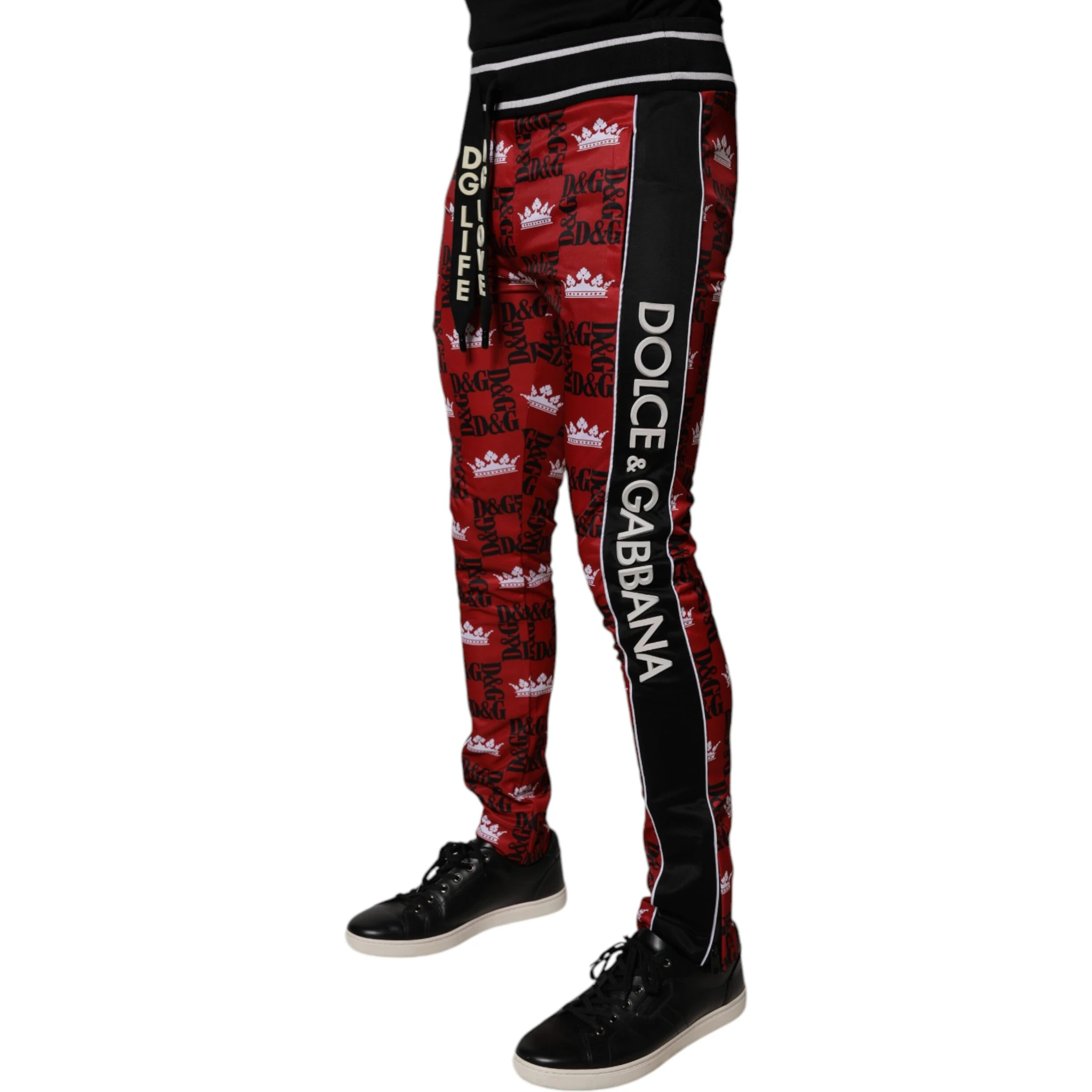 Red Crown Logo Monogram Men Sweatpants Pants