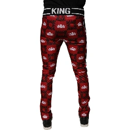 Red Crown Logo Monogram Men Sweatpants Pants