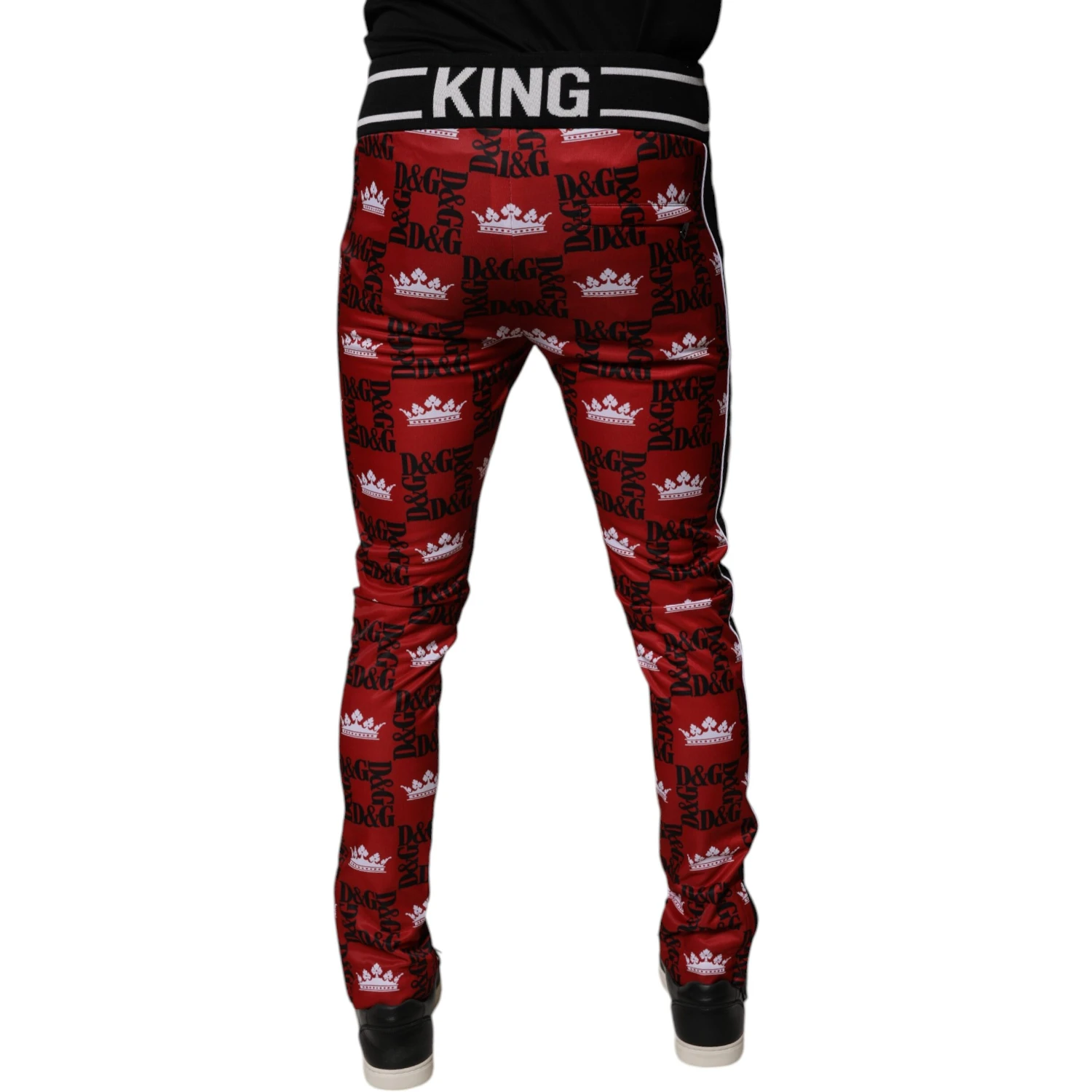 Red Crown Logo Monogram Men Sweatpants Pants