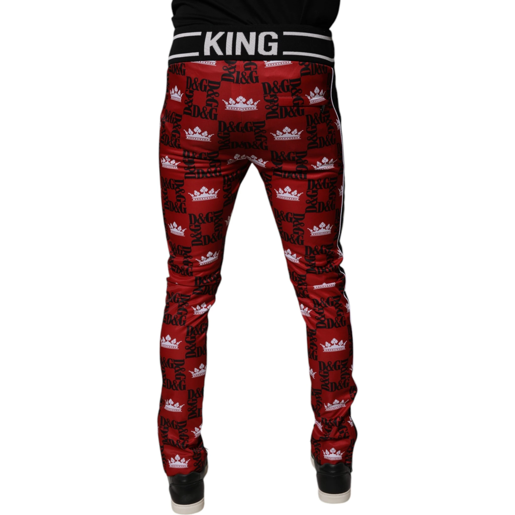 Red Crown Logo Monogram Men Sweatpants Pants