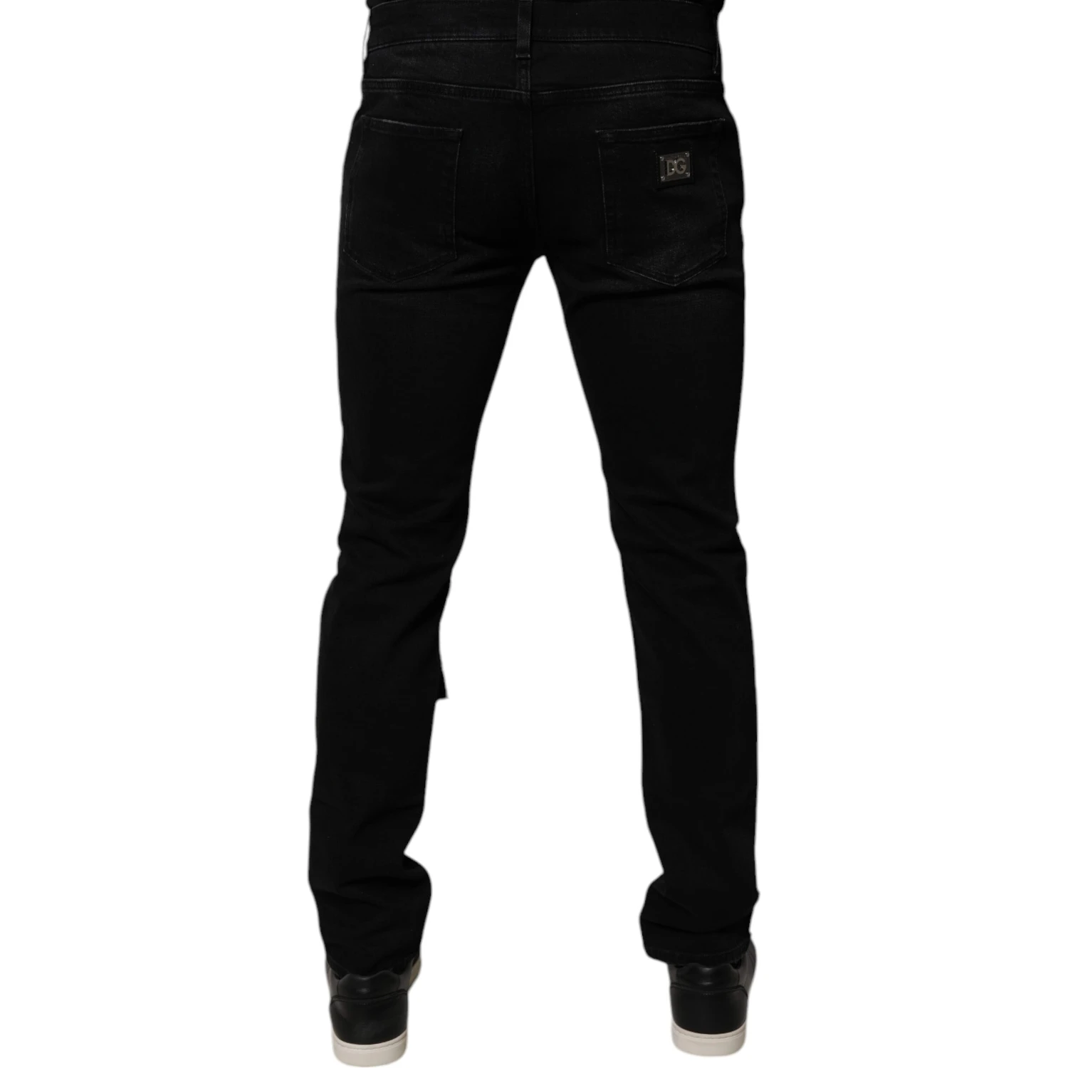 Black Ripped Cotton Skinny Men Denim Jeans