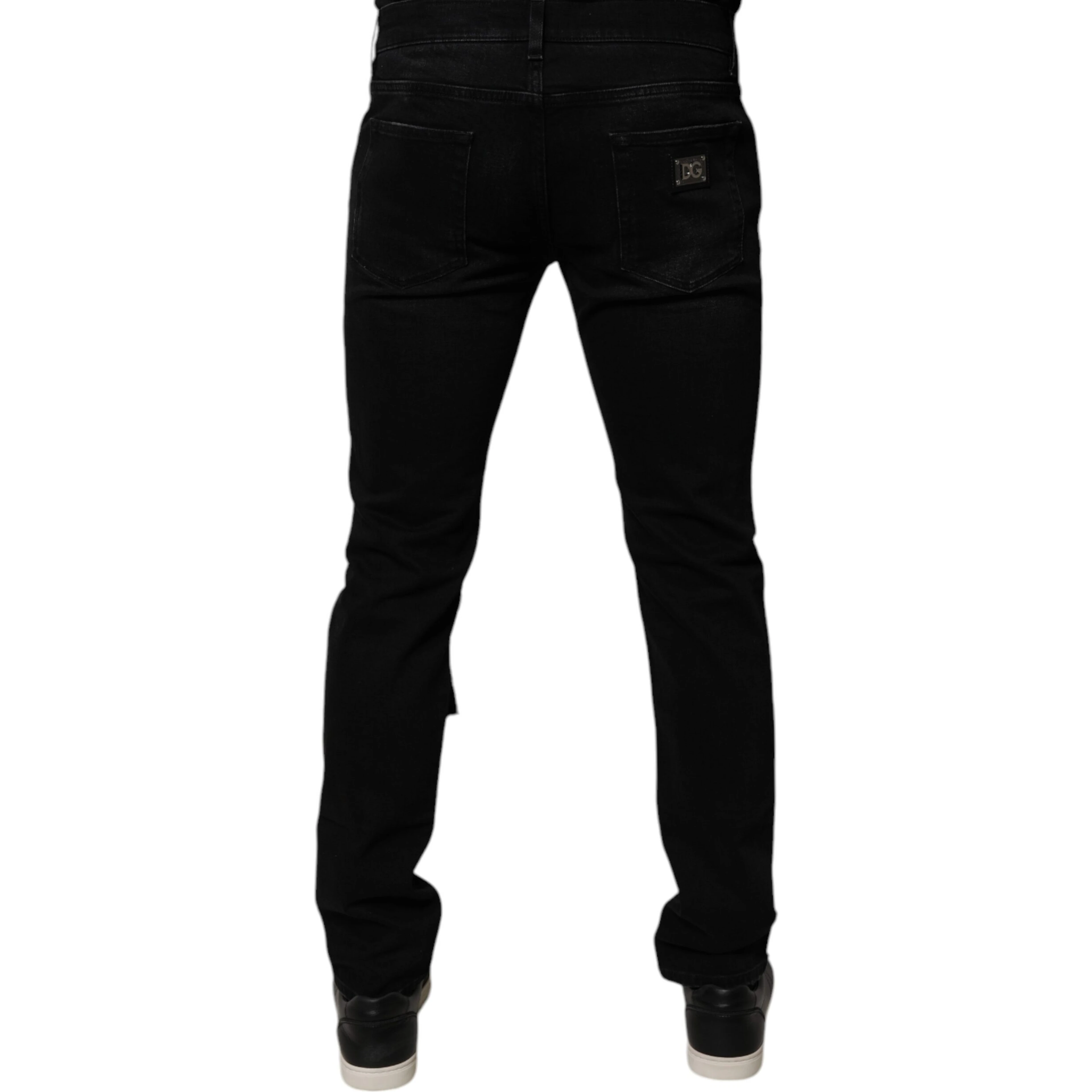 Black Ripped Cotton Skinny Men Denim Jeans