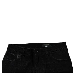Black Ripped Cotton Skinny Men Denim Jeans