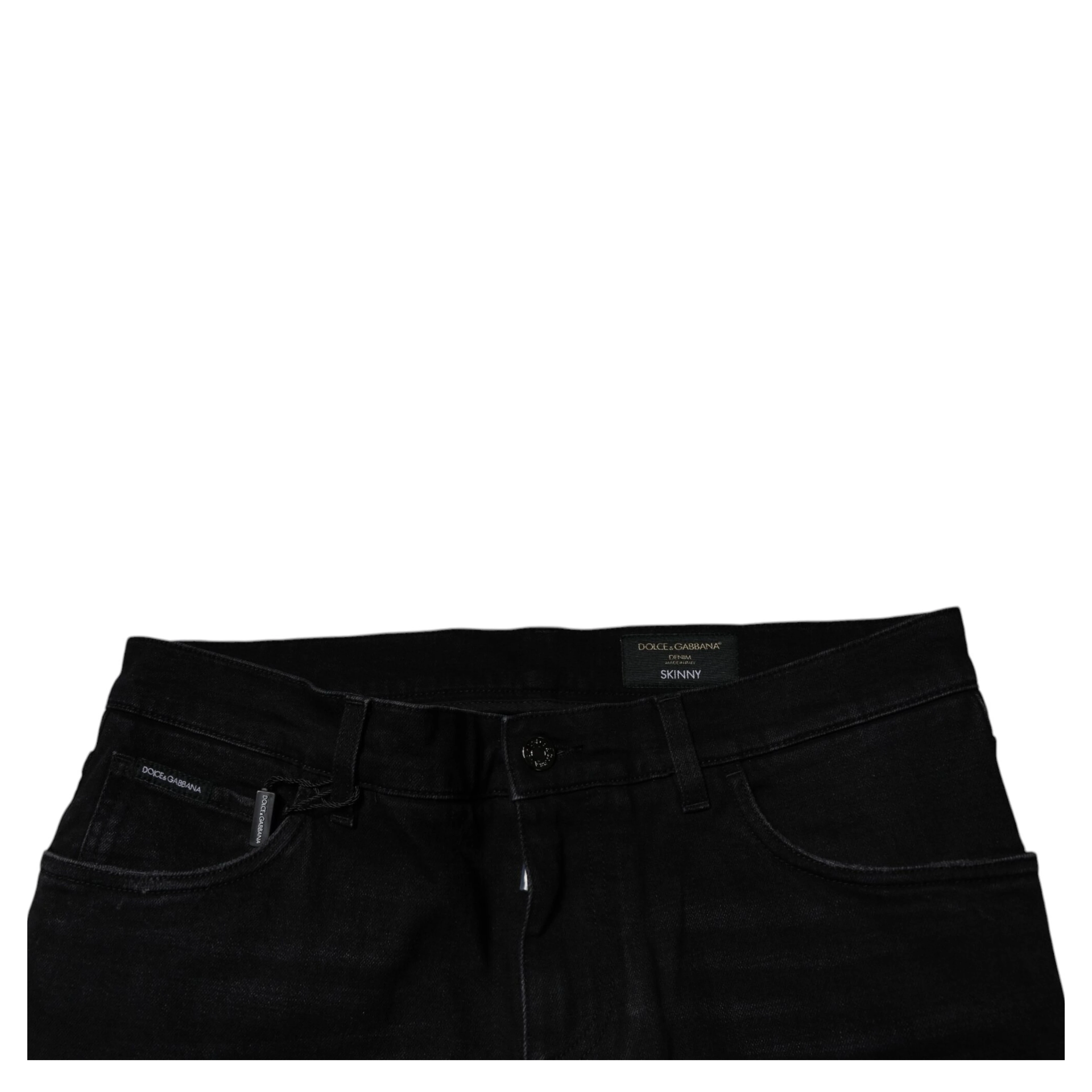 Black Ripped Cotton Skinny Men Denim Jeans