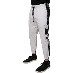 White Cotton Cargo Jogger Sweatpants Pants