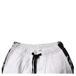 White Cotton Cargo Jogger Sweatpants Pants