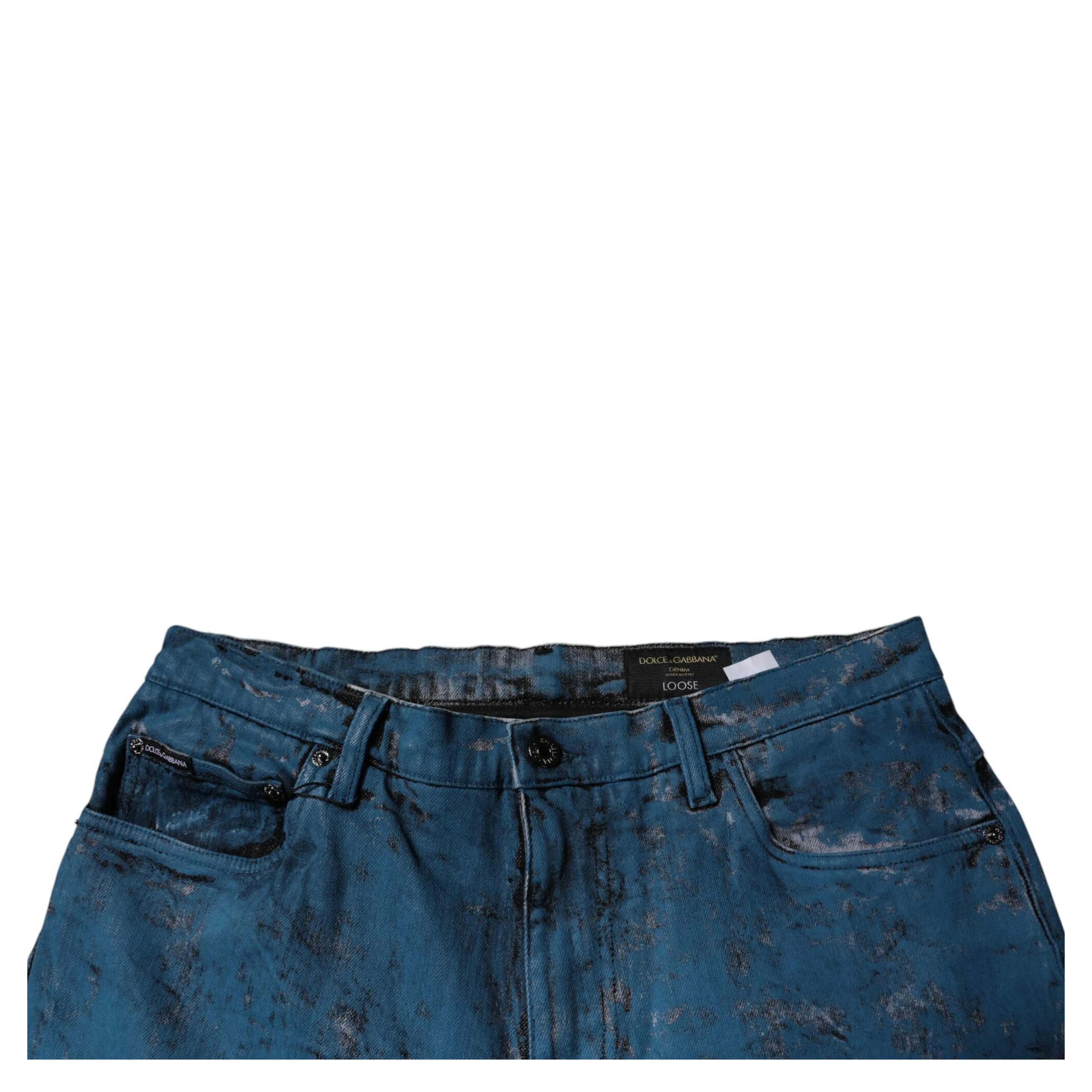 Blue Tie Dye Cotton Skinny Men Denim Jeans