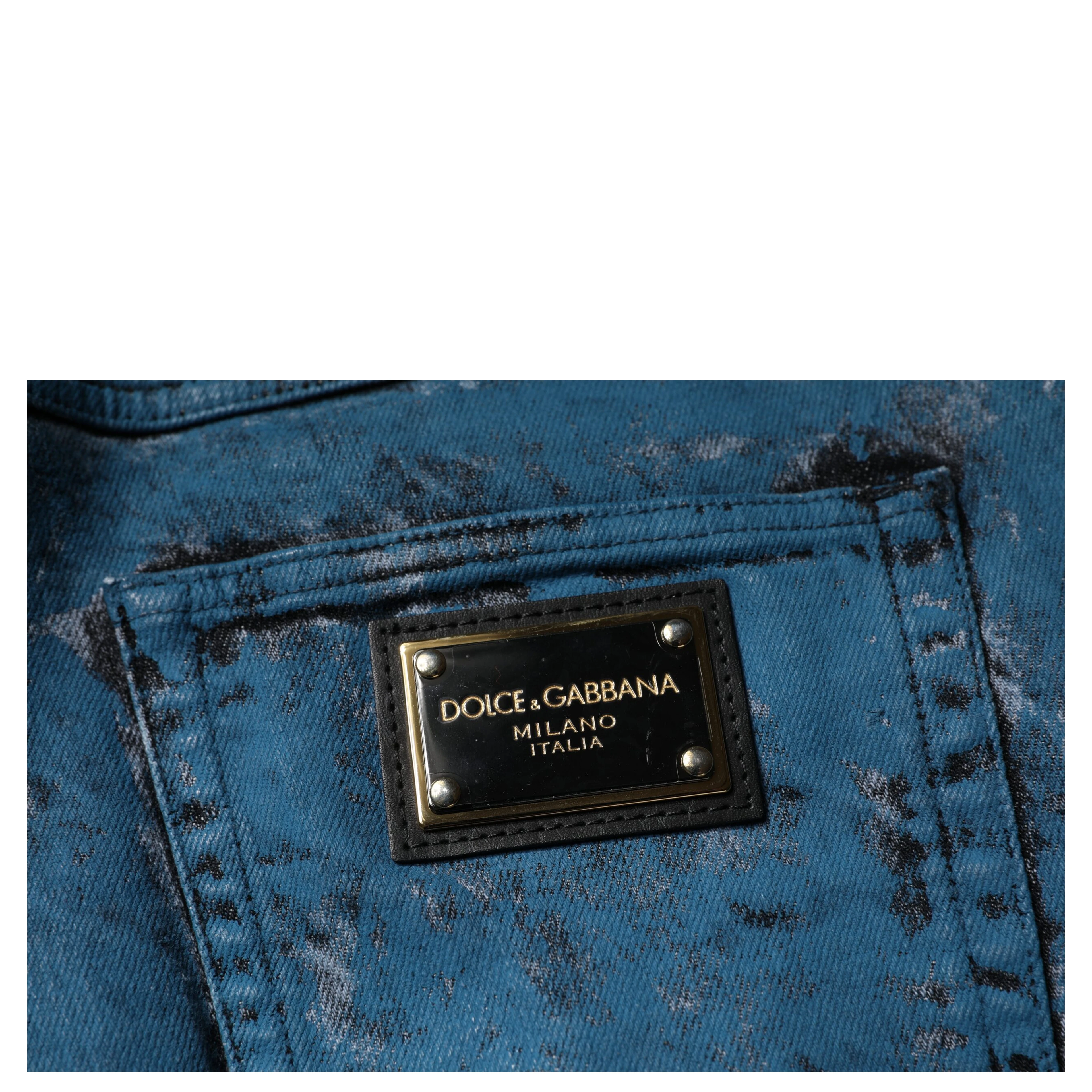 Blue Tie Dye Cotton Skinny Men Denim Jeans