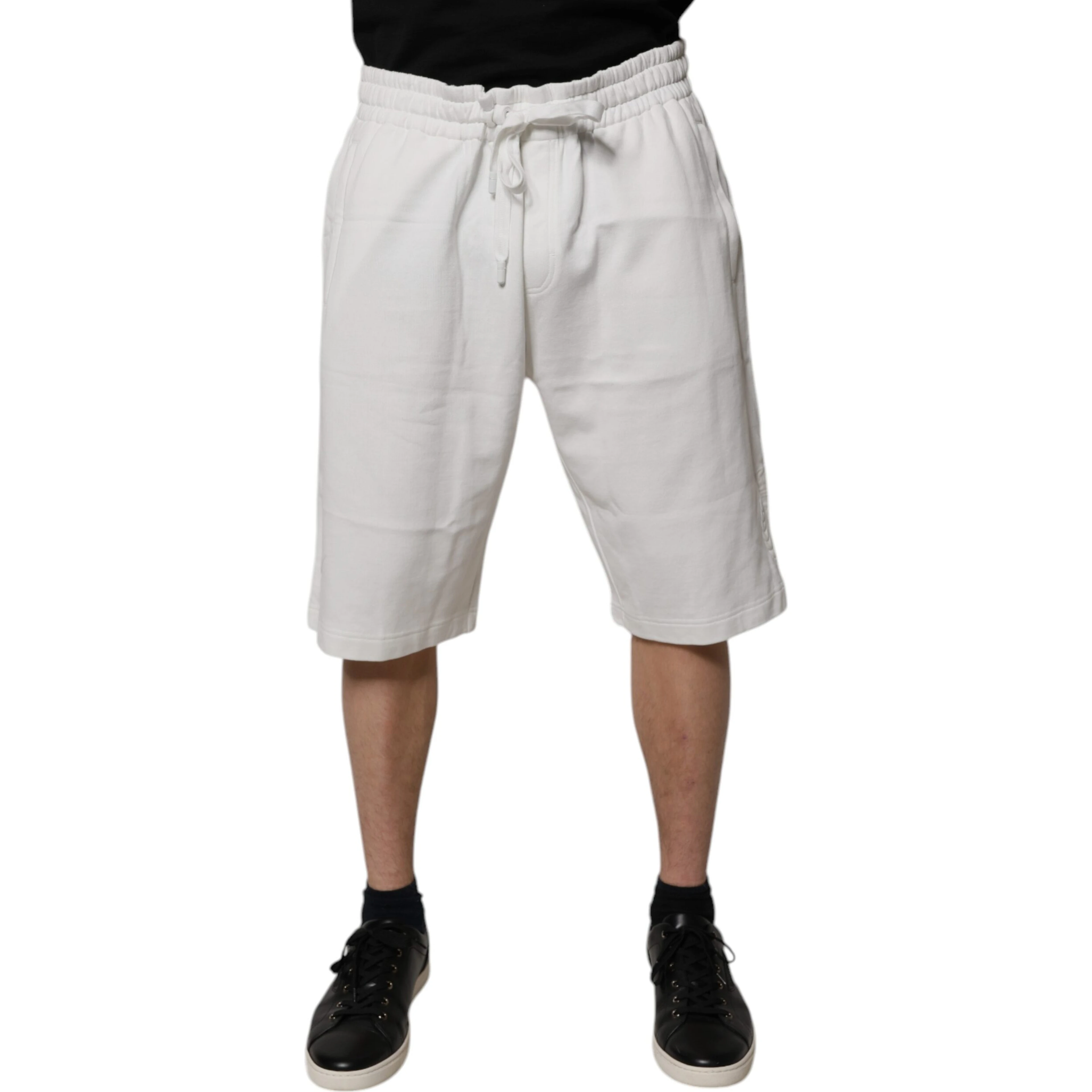 White Cotton Sweatshorts Men Bermuda Shorts