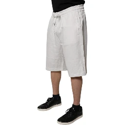 White Cotton Sweatshorts Men Bermuda Shorts