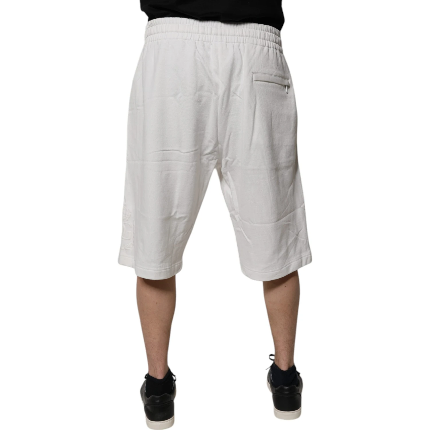White Cotton Sweatshorts Men Bermuda Shorts