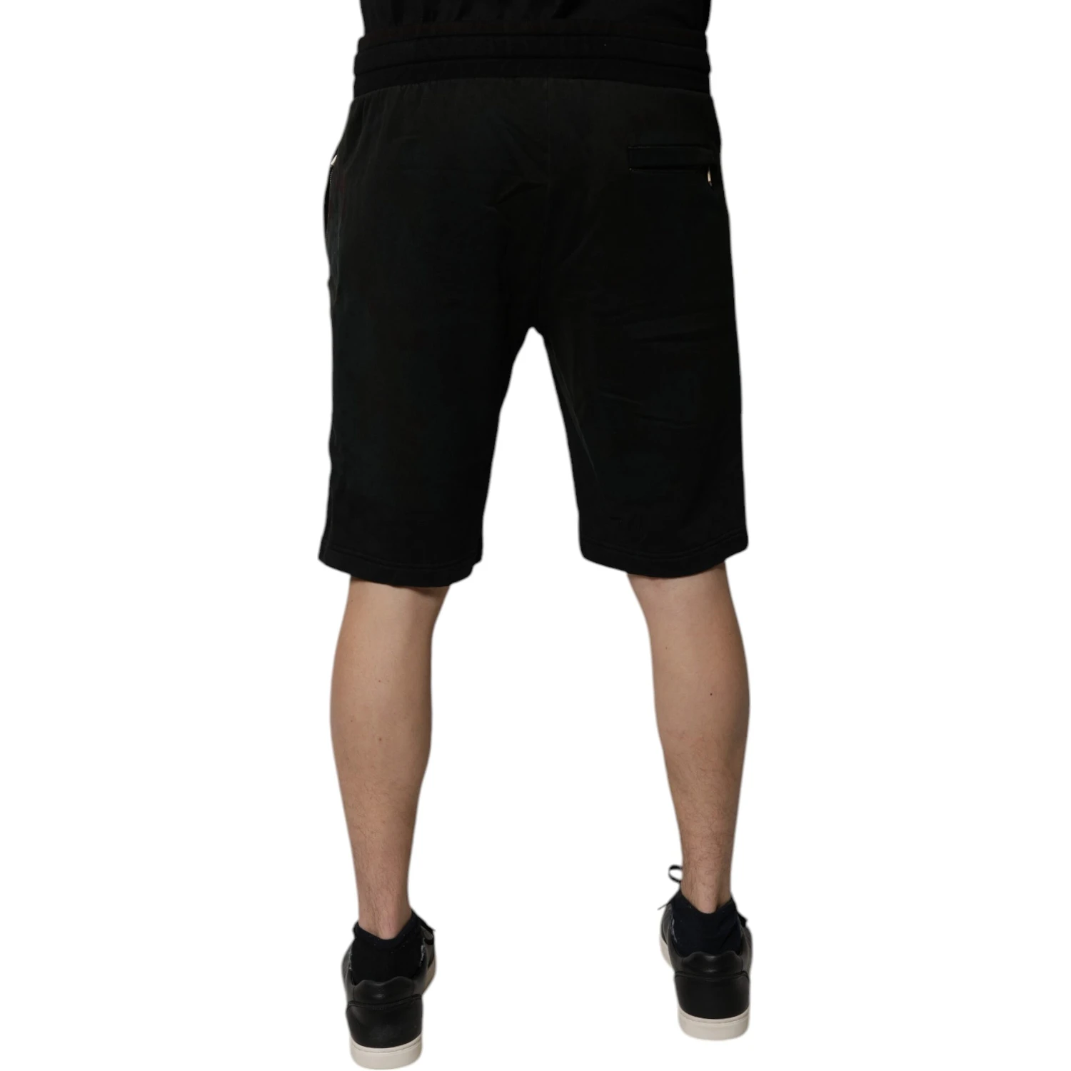 Black Cotton Sweatshorts Men Bermuda Shorts