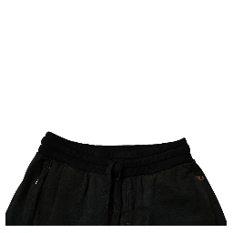 Black Cotton Sweatshorts Men Bermuda Shorts
