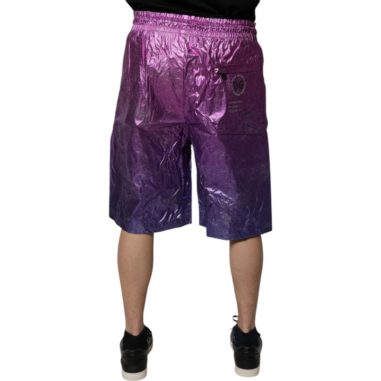 Metallic Pink Purple Two Tone Bermuda Shorts