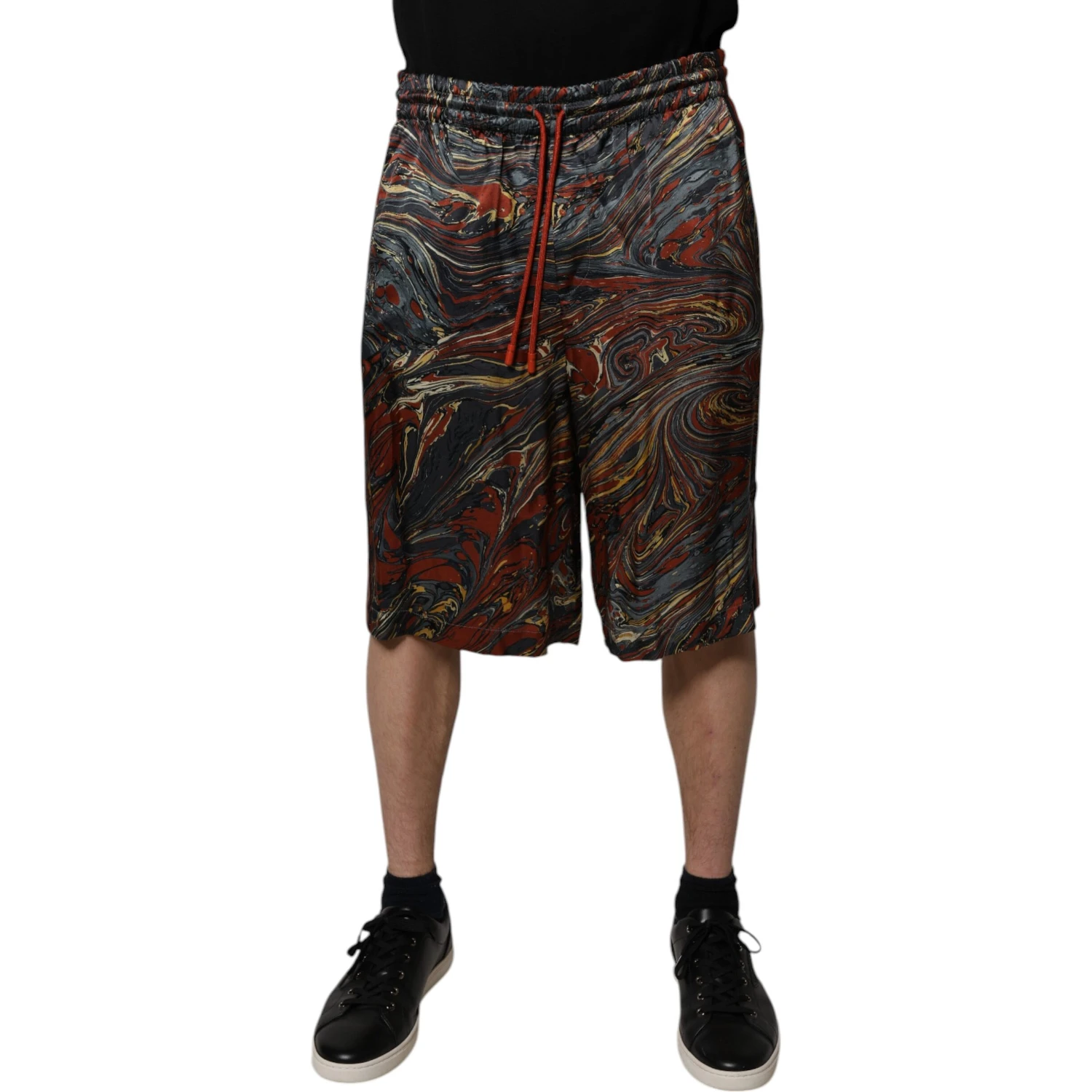 Multicolor Marble Print Trouser Bermuda Shorts